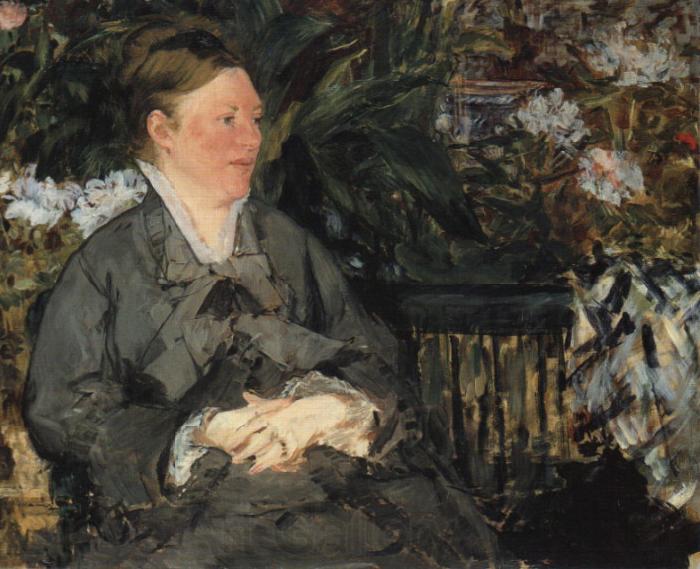 Edouard Manet Mme edouard Manet dans la Serre